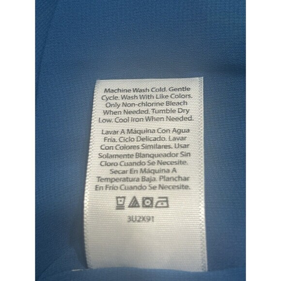 Terra & Sky Blue Smocked Chiffon Floral Blouse Plus Size 3X (24/26) - Picture 14 of 14